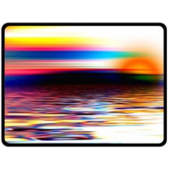 Lake Sea Water Wave Sunset Double Sided Fleece Blanket (large)  by HermanTelo