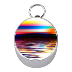 Lake Sea Water Wave Sunset Mini Silver Compasses by HermanTelo