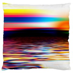 Lake Sea Water Wave Sunset Large Flano Cushion Case (one Side)