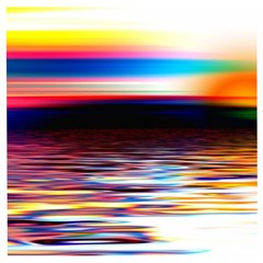 Lake Sea Water Wave Sunset Wooden Puzzle Square by HermanTelo