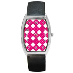 Backgrounds Pink Barrel Style Metal Watch