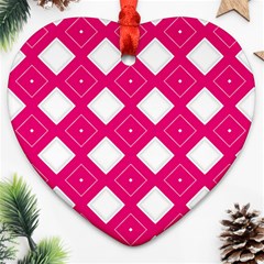 Backgrounds Pink Heart Ornament (two Sides)