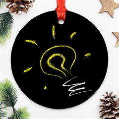 Bulb Light Idea Electricity Ornament (round) by HermanTelo