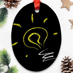 Bulb Light Idea Electricity Ornament (oval) by HermanTelo