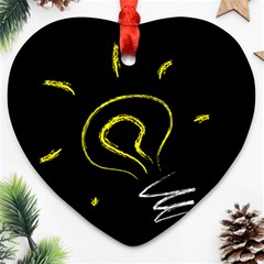 Bulb Light Idea Electricity Ornament (heart) by HermanTelo