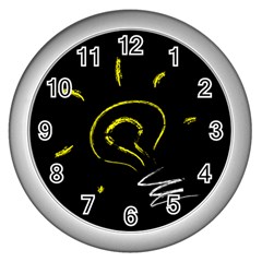 Bulb Light Idea Electricity Wall Clock (silver) by HermanTelo