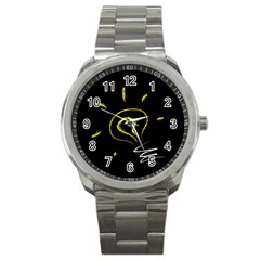 Bulb Light Idea Electricity Sport Metal Watch by HermanTelo