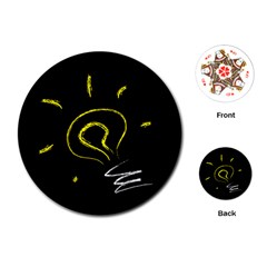 Bulb Light Idea Electricity Playing Cards Single Design (round)