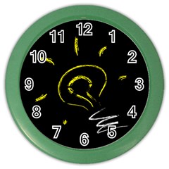 Bulb Light Idea Electricity Color Wall Clock by HermanTelo