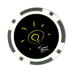 Bulb Light Idea Electricity Poker Chip Card Guard by HermanTelo