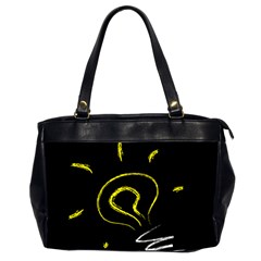 Bulb Light Idea Electricity Oversize Office Handbag (2 Sides) by HermanTelo