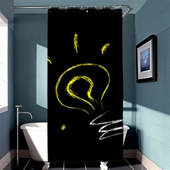 Bulb Light Idea Electricity Shower Curtain 36  X 72  (stall) 