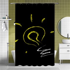 Bulb Light Idea Electricity Shower Curtain 48  X 72  (small) 