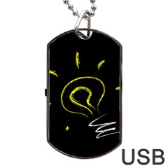 Bulb Light Idea Electricity Dog Tag Usb Flash (two Sides) by HermanTelo