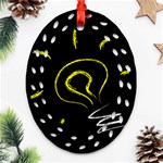 Bulb Light Idea Electricity Oval Filigree Ornament (Two Sides) Back