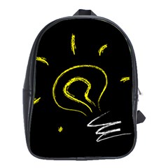 Bulb Light Idea Electricity School Bag (xl) by HermanTelo