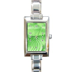 Wave Concentric Circle Green Rectangle Italian Charm Watch by HermanTelo