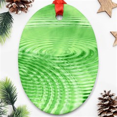 Wave Concentric Circle Green Ornament (oval) by HermanTelo