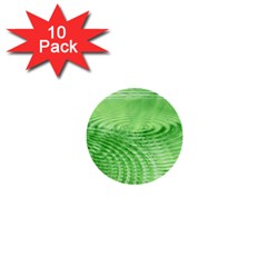 Wave Concentric Circle Green 1  Mini Buttons (10 Pack)  by HermanTelo