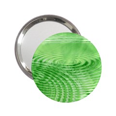 Wave Concentric Circle Green 2 25  Handbag Mirrors by HermanTelo