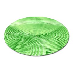 Wave Concentric Circle Green Oval Magnet by HermanTelo