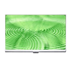 Wave Concentric Circle Green Business Card Holder