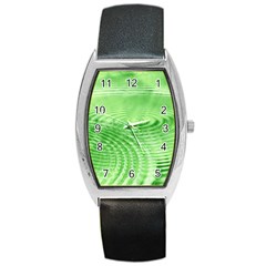 Wave Concentric Circle Green Barrel Style Metal Watch by HermanTelo