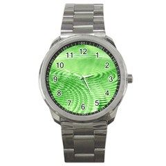 Wave Concentric Circle Green Sport Metal Watch by HermanTelo