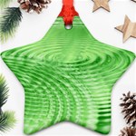 Wave Concentric Circle Green Star Ornament (Two Sides) Front