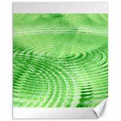 Wave Concentric Circle Green Canvas 16  X 20  by HermanTelo