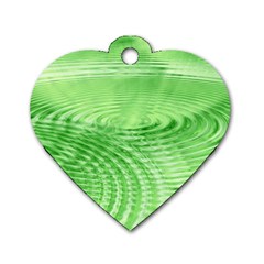 Wave Concentric Circle Green Dog Tag Heart (two Sides)