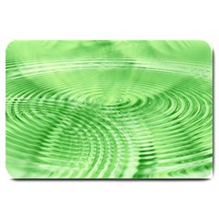 Wave Concentric Circle Green Large Doormat  by HermanTelo