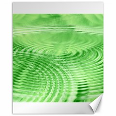 Wave Concentric Circle Green Canvas 11  X 14 