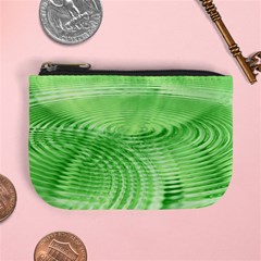 Wave Concentric Circle Green Mini Coin Purse by HermanTelo