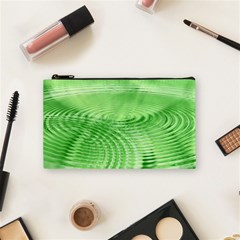 Wave Concentric Circle Green Cosmetic Bag (small)