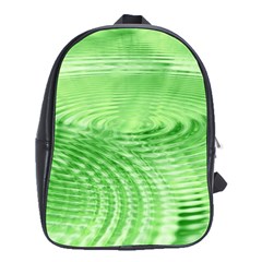 Wave Concentric Circle Green School Bag (large) by HermanTelo