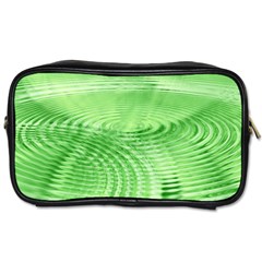 Wave Concentric Circle Green Toiletries Bag (one Side) by HermanTelo