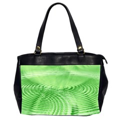 Wave Concentric Circle Green Oversize Office Handbag (2 Sides) by HermanTelo