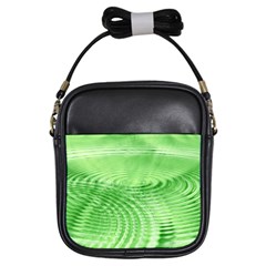 Wave Concentric Circle Green Girls Sling Bag