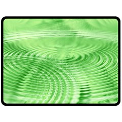 Wave Concentric Circle Green Fleece Blanket (large)  by HermanTelo