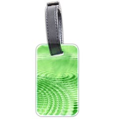 Wave Concentric Circle Green Luggage Tag (two Sides) by HermanTelo