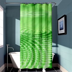 Wave Concentric Circle Green Shower Curtain 36  X 72  (stall) 