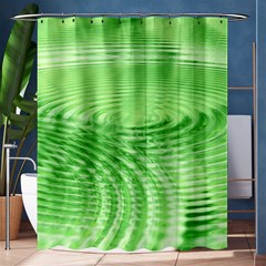 Wave Concentric Circle Green Shower Curtain 60  X 72  (medium) 