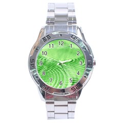 Wave Concentric Circle Green Stainless Steel Analogue Watch by HermanTelo