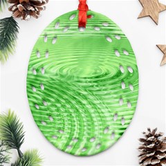 Wave Concentric Circle Green Ornament (oval Filigree)