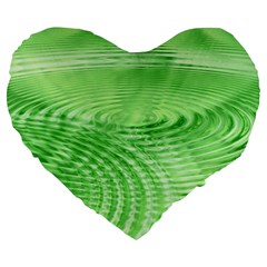 Wave Concentric Circle Green Large 19  Premium Heart Shape Cushions by HermanTelo