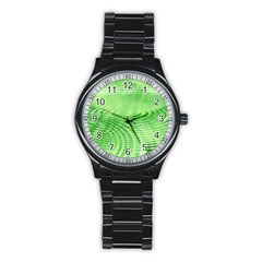 Wave Concentric Circle Green Stainless Steel Round Watch by HermanTelo