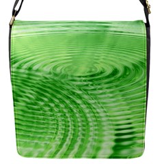 Wave Concentric Circle Green Flap Closure Messenger Bag (s)