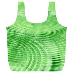 Wave Concentric Circle Green Full Print Recycle Bag (xl) by HermanTelo