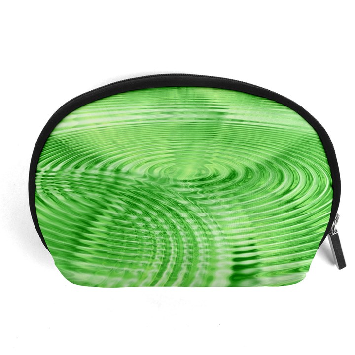 Wave Concentric Circle Green Accessory Pouch (Large)